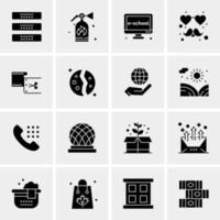 16 iconos universales de negocios vector ilustración de icono creativo para usar en proyectos relacionados con la web y dispositivos móviles