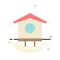 House Bird Birdhouse Spring Abstract Flat Color Icon Template vector