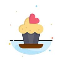 Cupcake Cake Love Abstract Flat Color Icon Template vector