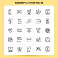 OutLine 25 Business Strategy and Finance Icon set Vector Line Style Design Black Icons Set Linear pictogram pack Web and Mobile Business ideas design Vector Illustration