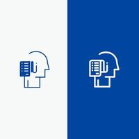 Human List Person Schedule Tasks Line and Glyph Solid icon Blue banner Line and Glyph Solid icon Blue banner vector