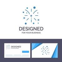Creative Business Card and Logo template Firework Fire American Usa Vector Illustration