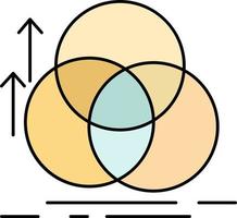 vector de icono de color plano de geometría de medición de alineación de círculo de equilibrio