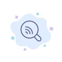 investigación de búsqueda wifi señal icono azul en el fondo de la nube abstracta vector