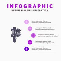 Measuring Accuracy Measure Small Tiny Solid Icon Infographics 5 Steps Presentation Background vector