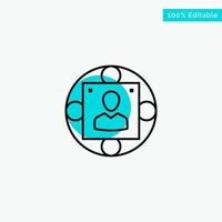 Manager Business Manager Modern Production turquoise highlight circle point Vector icon