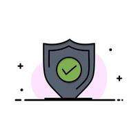 Confirm Protection Security Secure Business Logo Template Flat Color vector