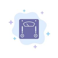 Machine Scale Weighing Weight Blue Icon on Abstract Cloud Background vector