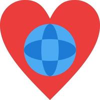 Ecology Environment World Heart Like  Flat Color Icon Vector icon banner Template