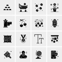 16 iconos universales de negocios vector ilustración de icono creativo para usar en proyectos relacionados con la web y dispositivos móviles