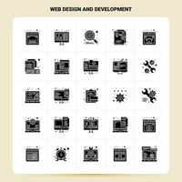 Solid 25 Web Design And Development Icon set Vector Glyph Style Design Black Icons Set Web and Mobile Business ideas design Vector Illustration