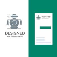 Human Technology Robotic Robot Grey Logo Design and Business Card Template vector