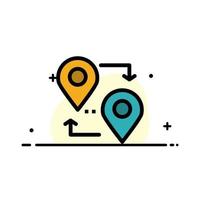 Location Map Pointer Travel  Business Flat Line Filled Icon Vector Banner Template