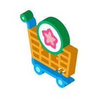 flower shop cart isometric icon vector illustration