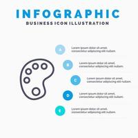 Drawing Education Paint Line icon with 5 steps presentation infographics Background vector