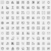 Set of 100 Creative Business Line Icons vector