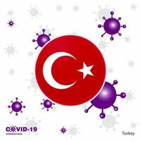 Pray For Turkey COVID19 Coronavirus Typography Flag Stay home Stay Healthy Take care of your own health vector