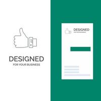 Like Business Finger Hand Solution Thumbs Grey Logo Design and Business Card Template vector