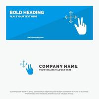 Finger Gesture Hold SOlid Icon Website Banner and Business Logo Template vector