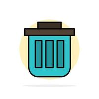 Trash Basket Bin Can Container Dustbin Office Abstract Circle Background Flat color Icon vector