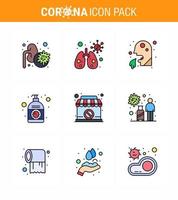 Coronavirus Prevention 25 icon Set Blue closed hand cough corona lotion viral coronavirus 2019nov disease Vector Design Elements