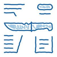 cuchillo descripción doodle icono dibujado a mano ilustración vector
