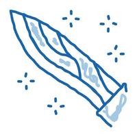 cuchillo brillante doodle icono dibujado a mano ilustración vector