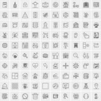 Set of 100 Creative Business Line Icons vector