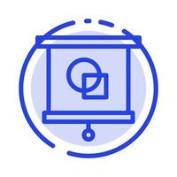 Device Education Projector School Blue Dotted Line Line Icon vector
