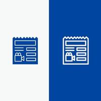 Document Basic Video Camera Line and Glyph Solid icon Blue banner Line and Glyph Solid icon Blue banner vector