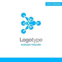 Learning Deep Algorithm Data Blue Solid Logo Template Place for Tagline vector