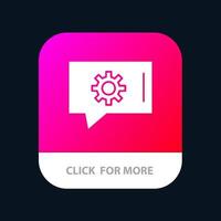 preferencias de chat configuración de chat soporte de chat botón de aplicación móvil versión de glifo de android e ios vector