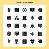 Solid 25 Design Development Icon set Vector Glyph Style Design Black Icons Set Web and Mobile Business ideas design Vector Illustration