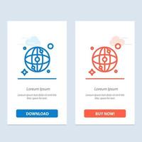 World Map Network  Blue and Red Download and Buy Now web Widget Card Template vector