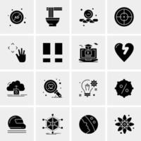 16 iconos universales de negocios vector ilustración de icono creativo para usar en proyectos relacionados con la web y dispositivos móviles