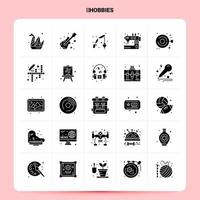 Solid 25 Hobbies Icon set Vector Glyph Style Design Black Icons Set Web and Mobile Business ideas design Vector Illustration