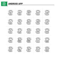 25 Android App icon set vector background