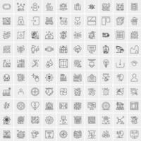 conjunto de 100 iconos de línea de negocios creativos vector