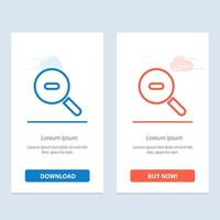 Search Research Zoom  Blue and Red Download and Buy Now web Widget Card Template vector