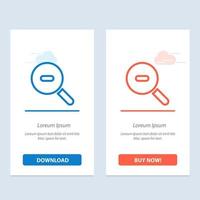 Search Research Zoom  Blue and Red Download and Buy Now web Widget Card Template vector