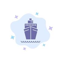 Boat Ship Transport Vessel Blue Icon on Abstract Cloud Background vector