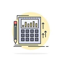 Accounting audit banking calculation calculator Flat Color Icon Vector