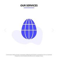 Our Services Egg Easter Holiday  Solid Glyph Icon Web card Template vector