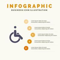 Wheelchair Bicycle Movement Walk Infographics Presentation Template 5 Steps Presentation vector