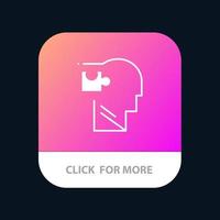 Human Logical Mind Puzzle Solution Mobile App Button Android and IOS Glyph Version vector