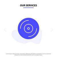 Our Services Cd Dvd Studio Solid Glyph Icon Web card Template vector