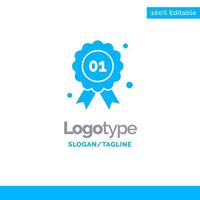 premio insignia calidad canadá azul sólido logotipo plantilla lugar para eslogan vector