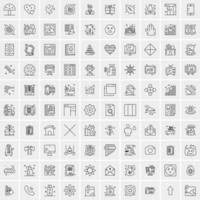 Set of 100 Creative Business Line Icons vector