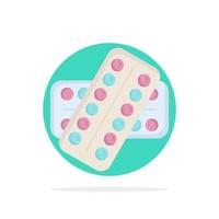 medicine Pill drugs tablet patient Flat Color Icon Vector