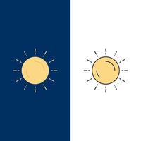 sun weather sunset sunrise summer Flat Color Icon Vector